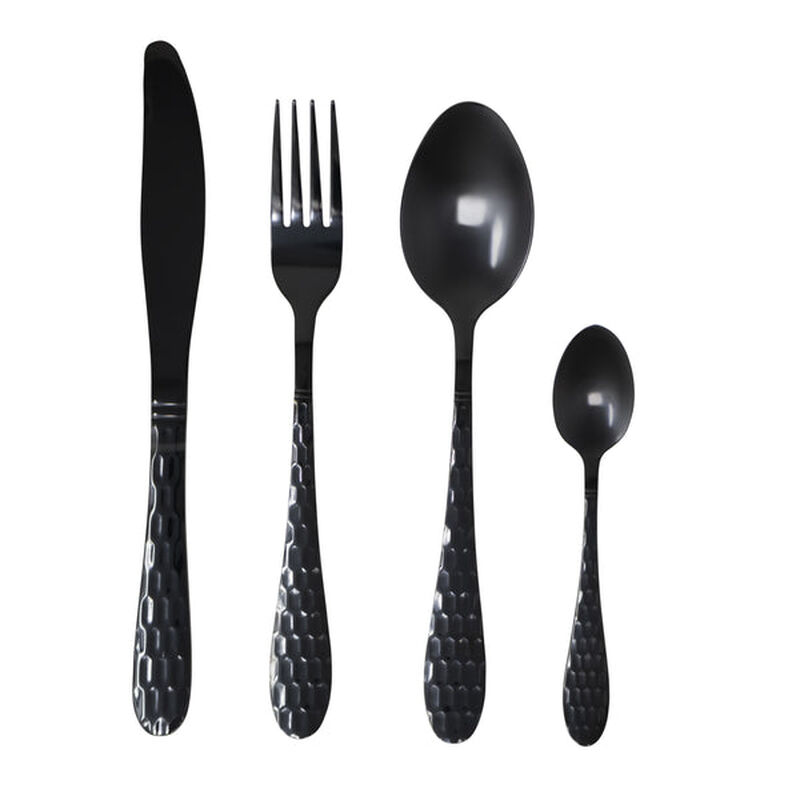 Set de Cubiertos Color Negro para 4 Personas &ndash; ... image number null