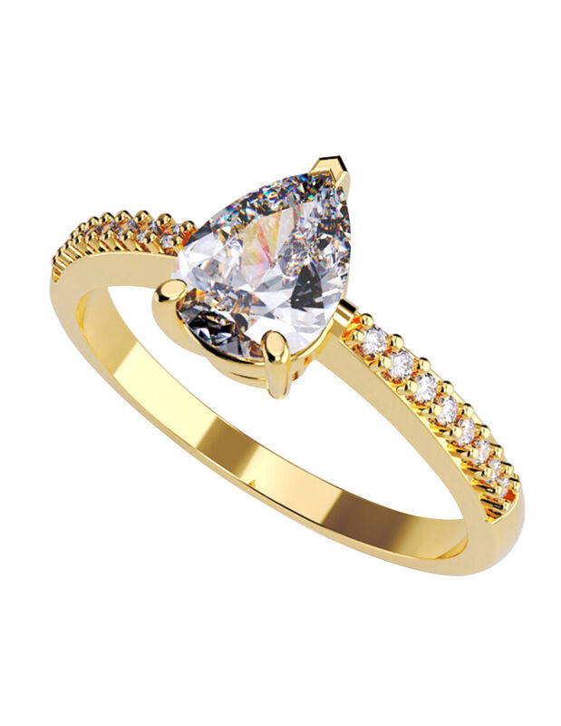 Anillo de Compromiso en Oro de 14K con Circonia... image number null