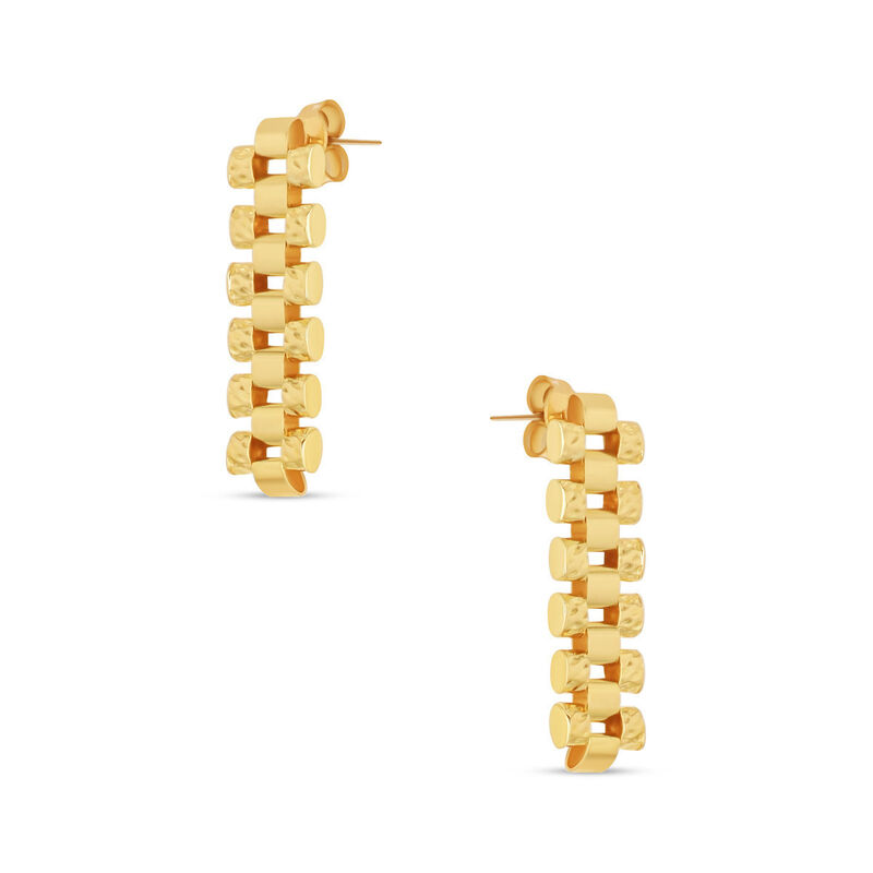 Aretes Rolex Oro Amarillo 10k 8mm 6 Eslabones image number null