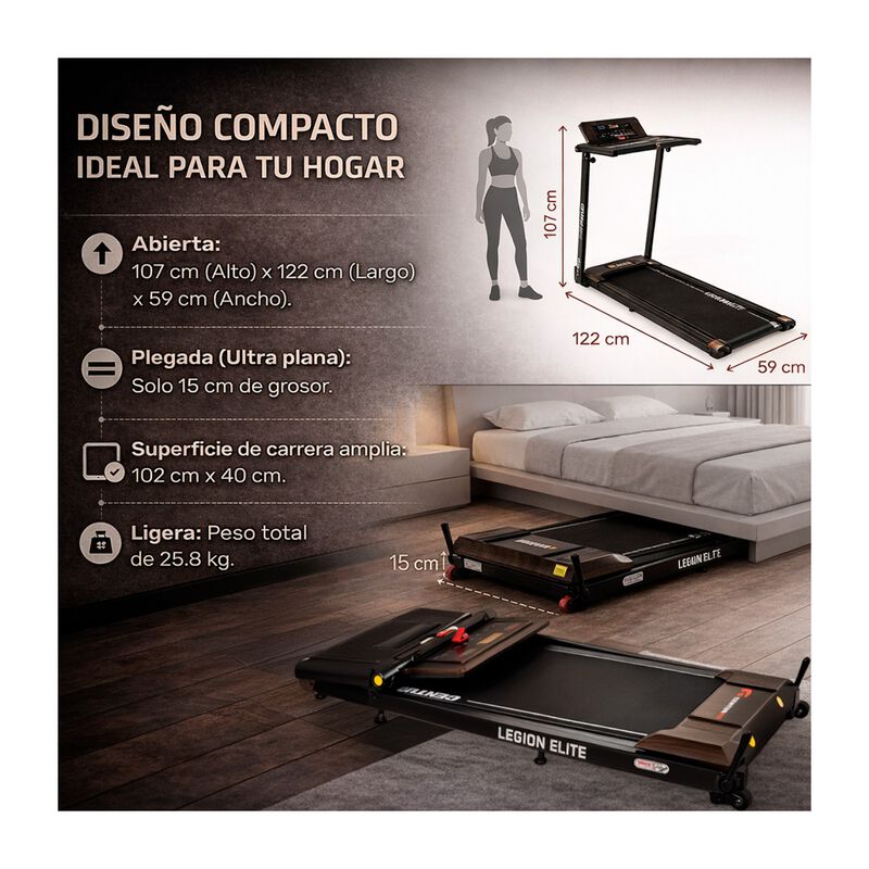 Caminadora El&eacute;ctrica Plegable Residencial 1.5hp... image number null
