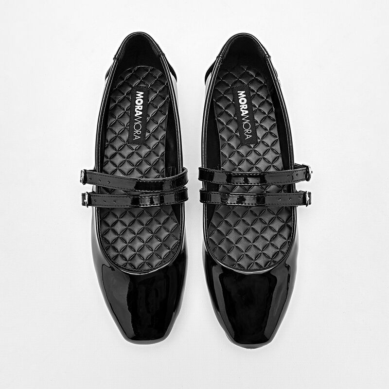 Moramora Balerina para mujer negro charol image number null