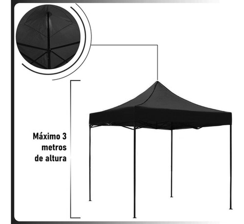Toldo Carpa 3x3 Jardimex Mkz-carpa3x3neg Negra image number null