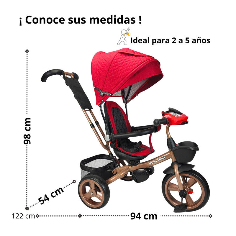 Triciclo Para Ni&ntilde;os 7 en 1 Con Luz Sonid y Asie... image number null