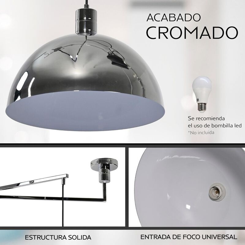 Candil Movible De 1 Luz Ajustable Cromado image number null