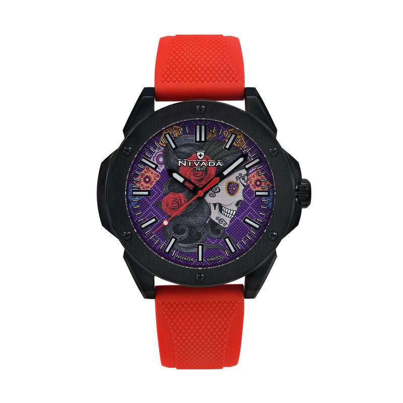 Reloj Nivada Catrina Pvd/Caucho Rojo &Iacute;ndices image number null