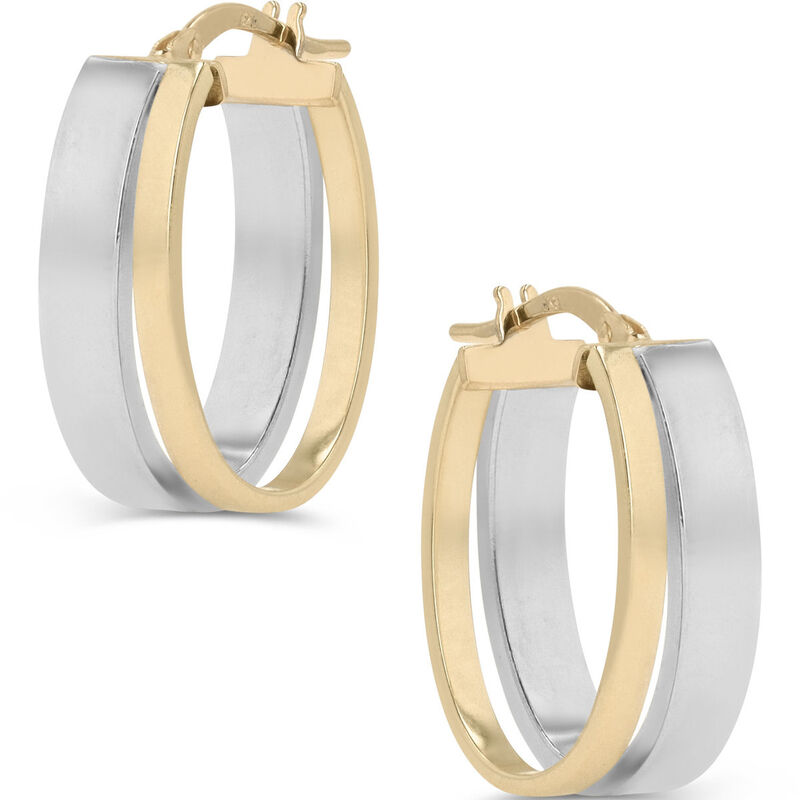 Arracadas Bicolor Oro 10k 18x12mm (sku A) | Biz... image number null