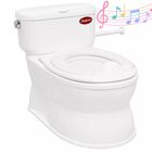 Ba&ntilde;o Entrenador Para Ni&ntilde;os Con Sonido De Agua Asiento Acolchado Antideslizante Soporte Para Papel Higi&eacute;nico Blanco