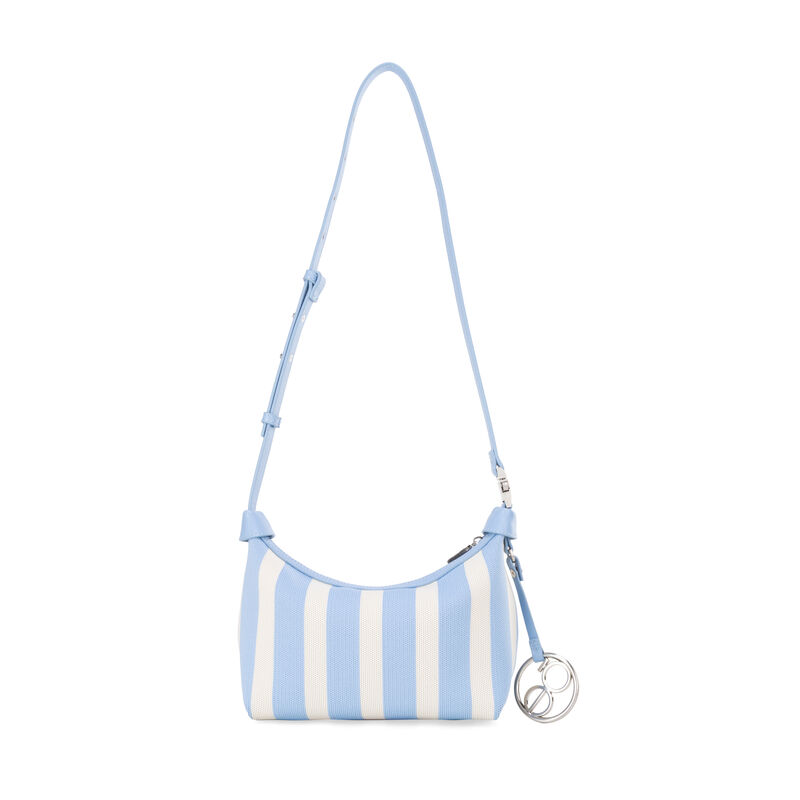Bolsa Hobo Chica Con Dise&ntilde;o Rayas Color Azul-be... image number null