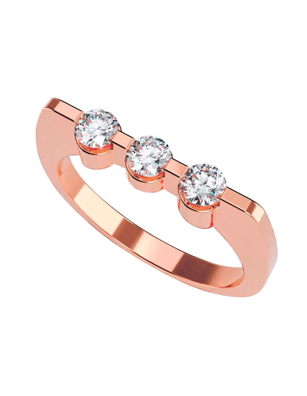 Anillo de Compromiso en Oro Rosa 10K con Circon... image number null