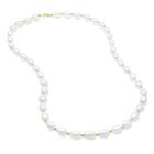 Collar Oro Amarillo 14k Con Perlas Blancas 45.5cm Bn002