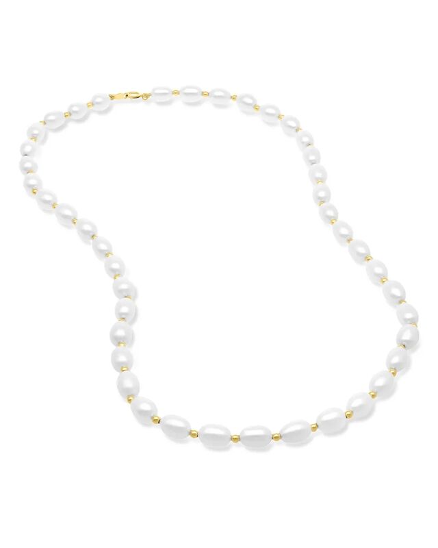 Collar Oro Amarillo 14k Con Perlas Blancas 45.5... image number null