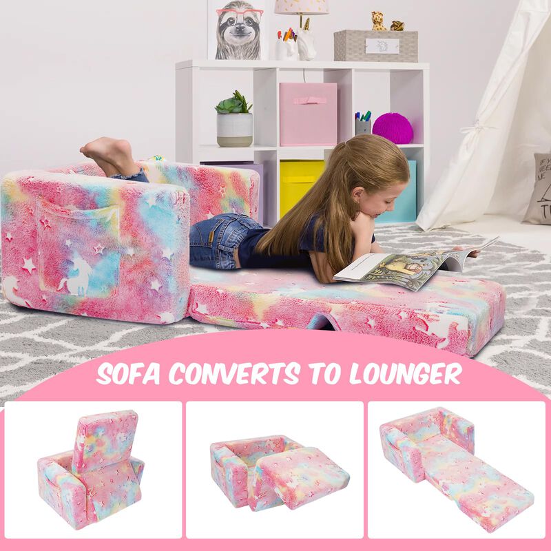 Sof&aacute; Convertible Sliguy Para Ni&ntilde;os, Rosa Que Br... image number null