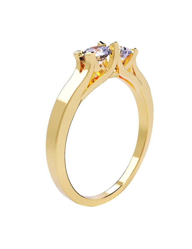 Anillo de Compromiso en Oro de 14K con Circonia... image number null