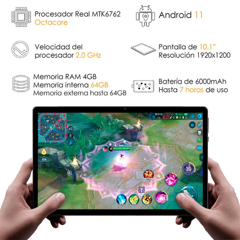 Tablet Vak 98x 10' Octacore 64gb Doble Sim 4g A... image number null