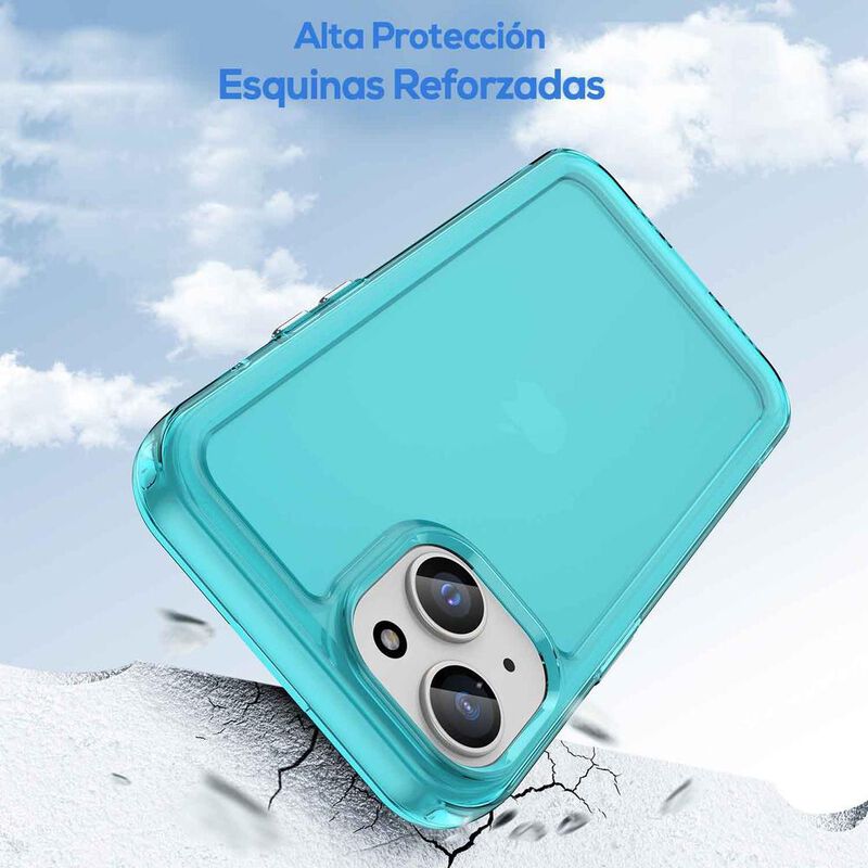 Funda TEKKU TPU Rugged para iPhone 15 Azul Tran... image number null