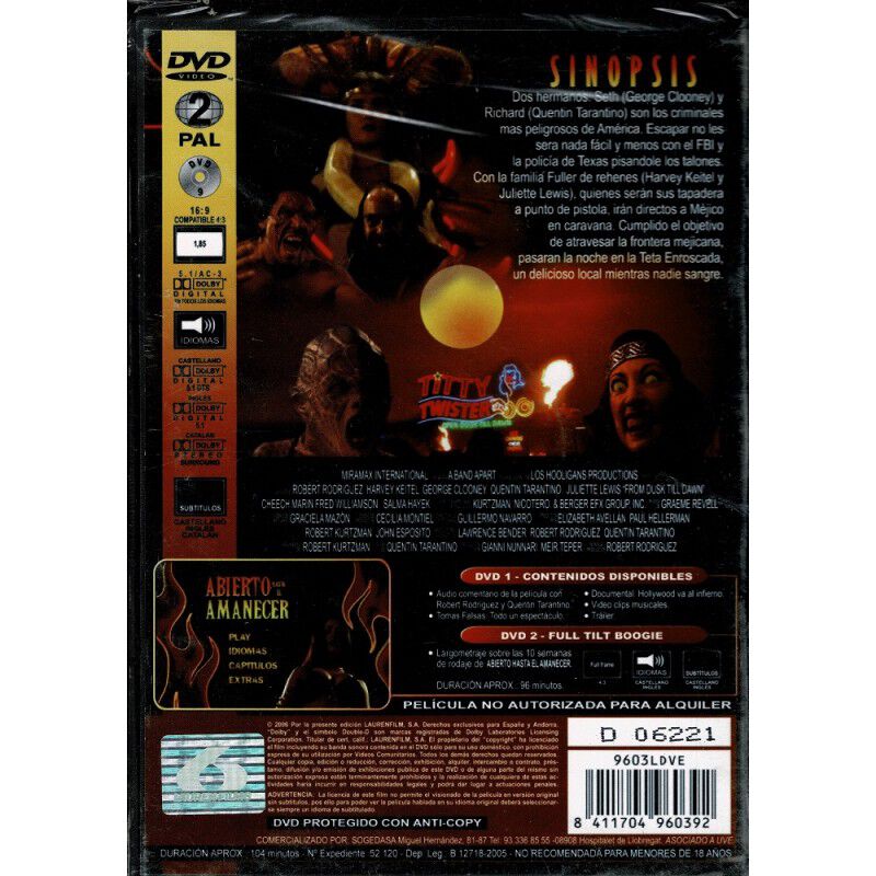 Abierto Hasta El Amanecer (Ed.Esp.) [DVD] image number null