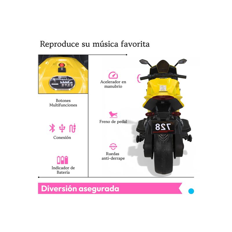 Motocicleta El&eacute;ctrica Montable Deportiva Ni&ntilde;o T... image number null