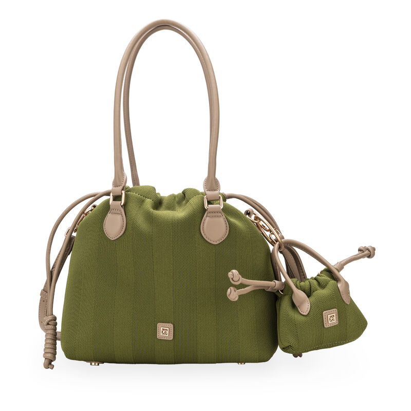 Bolsa Tote Textil Con Charm De Mini Bolsa Color... image number null