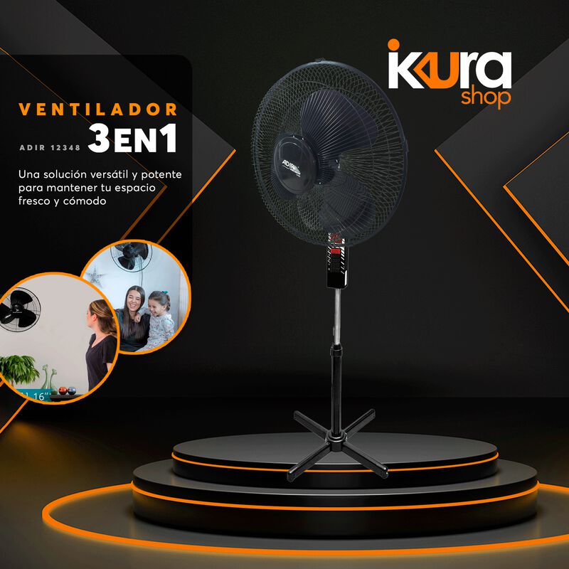 Ventilador 3 En 1 de 16 pulgadas 3 Velocidades ... image number null