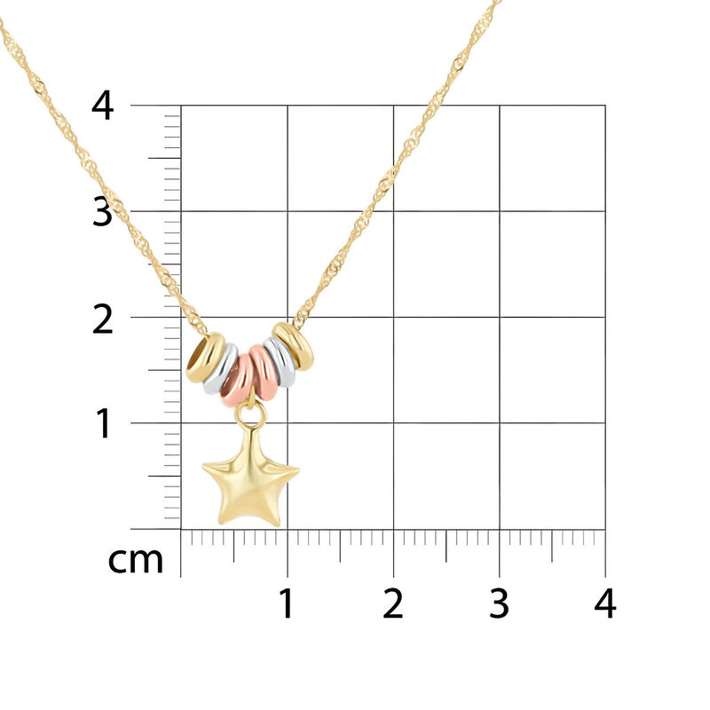 Dije Con Cadena De Oro Florentino 14K Con Estre... image number null