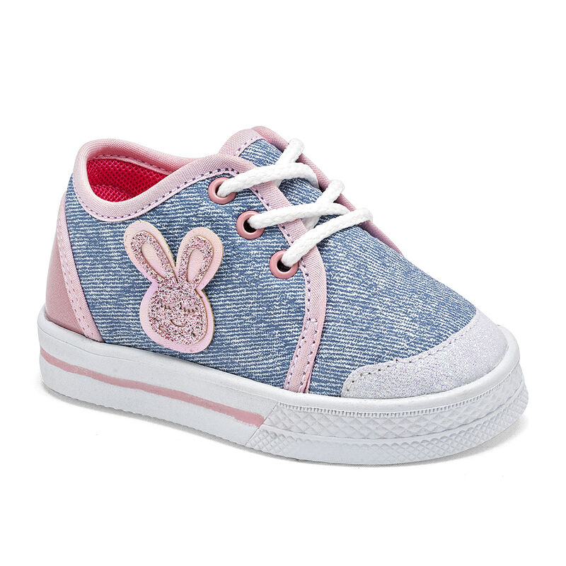 Chaparrin Tenis para beb&eacute; ni&ntilde;a. Azul rosa plata image number null