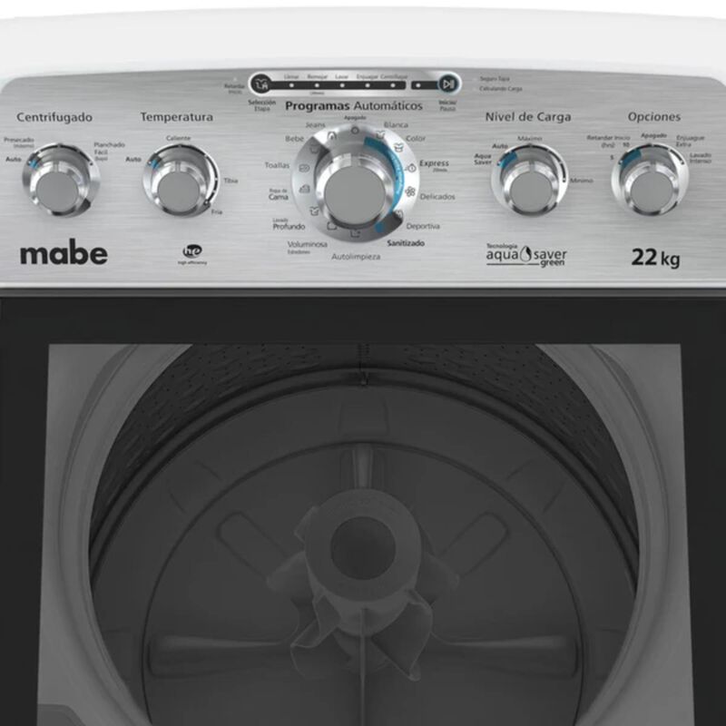 Lavadora Autom&aacute;tica Mabe Aqua Saver 22 Kilos Bl... image number null