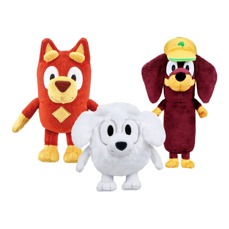 Peluches Bluey 16‑23 cm Pack De 3 Rusty, Lila Y... image number null