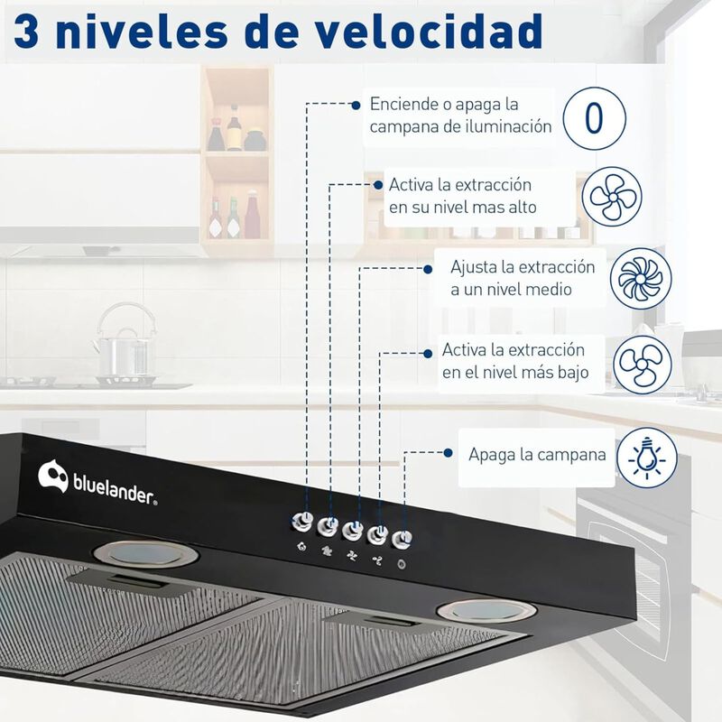 Campana Extractora de Cocina 60 cm con Salida d... image number null