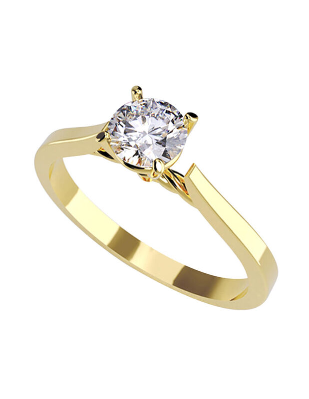 Anillo de Compromiso en Oro Amarillo 14K con Ci... image number null