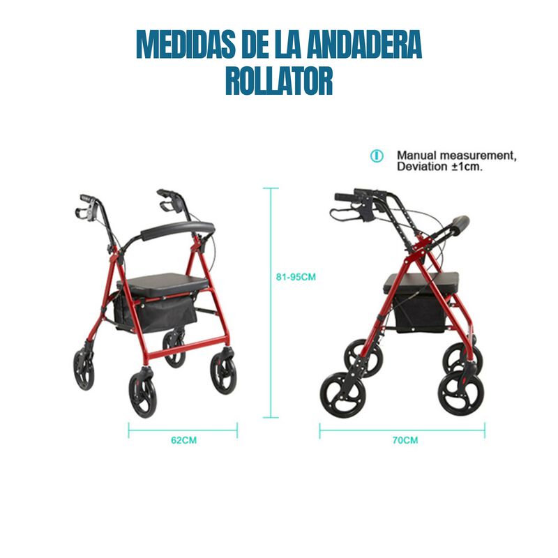 Andadera Rollator para Adultos Mayores con Asie... image number null