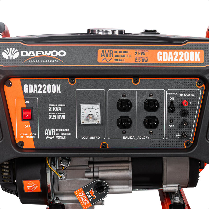 DAEWOO Generador port&aacute;til 2.5 kW 212CC 15L Regu... image number null