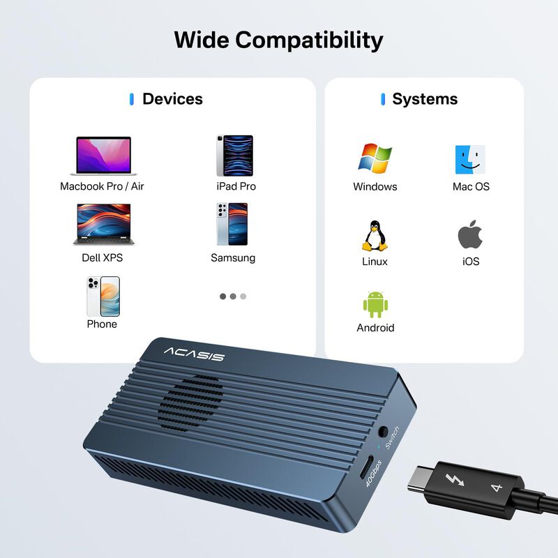 Carcasa Ssd Acasis Tbu 405 Pro 40 Gbps M.2 Nvme... image number null