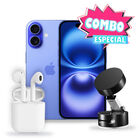 Combo Smartphone Apple IPhone 16 128gb Azul + Aud&iacute;fonos Bluetooth Y Soporte