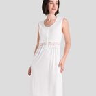 Camisón Corto de Mujer con Encaje y Botones Marfil