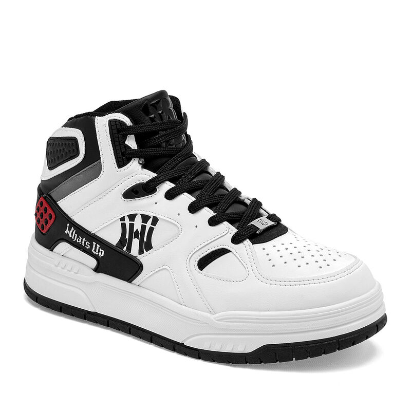 What'S U? Tenis urbano para hombre. Blanco negr... image number null