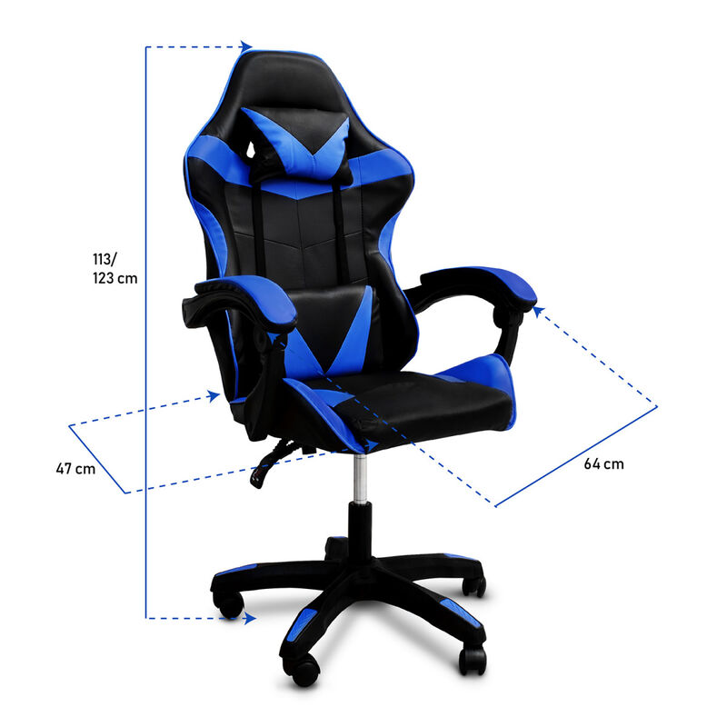 Silla Gamer  Negro/Azul con Altura Ajustable image number null