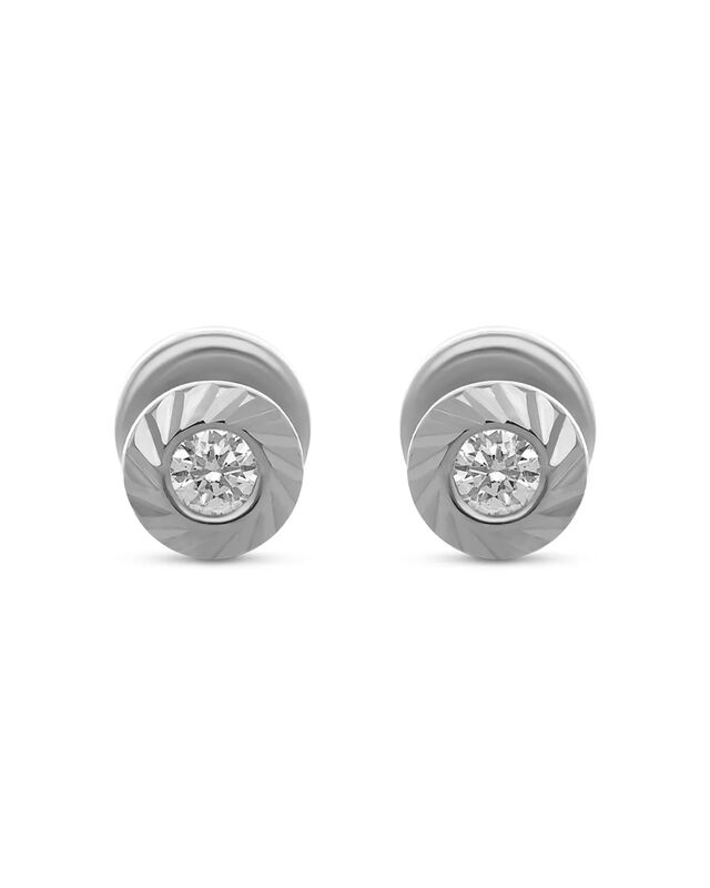 Broqueles De Oro Blanco 14k Con 6.5pts De Diama... image number null