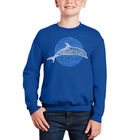 Sudadera De Cuello Redondo Word Art Para Ni&ntilde;o - Especies De Delf&iacute;n - Azul Rey