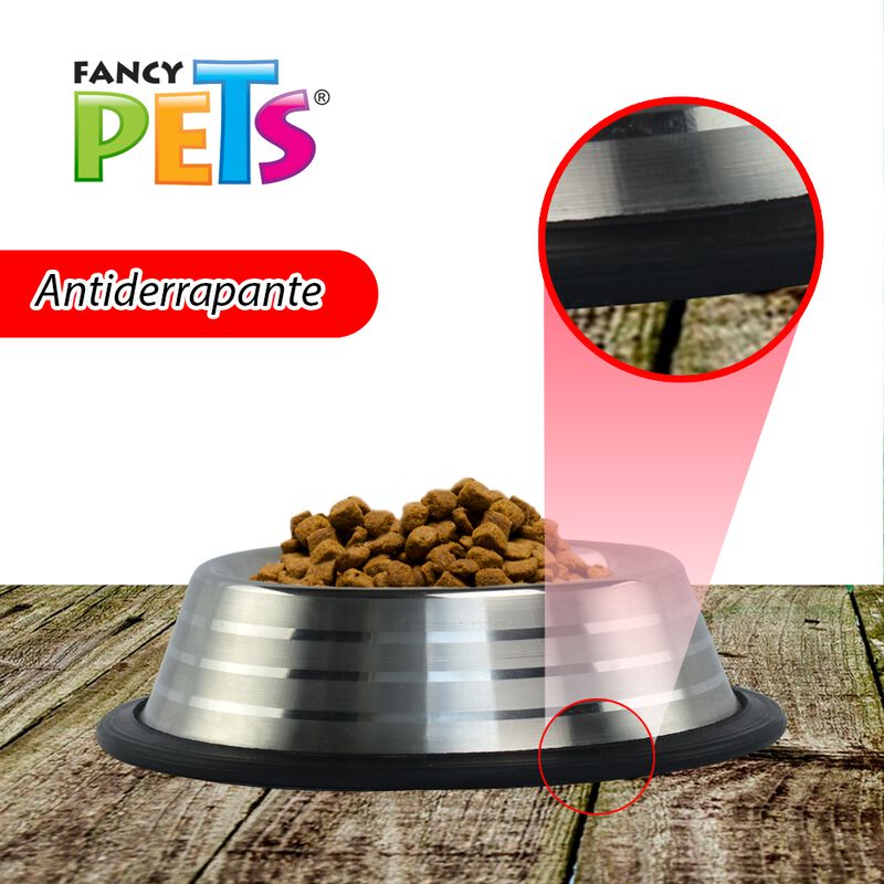 Fancy Pets Plato Estriado De Acero Inoxidable P... image number null