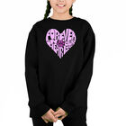 Sudadera De Cuello Redondo Word Art Para Ni&ntilde;a - Forever In Our Hearts - Negro
