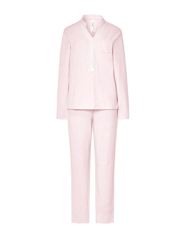 Pijama Lencero con Puntilla Rosa image number null