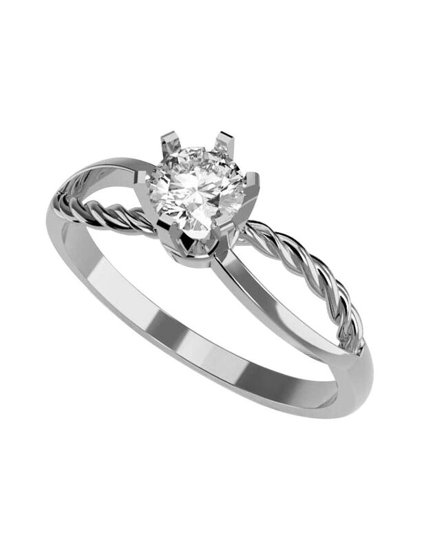 Anillo de Compromiso en Oro Blanco 14K con Circ... image number null