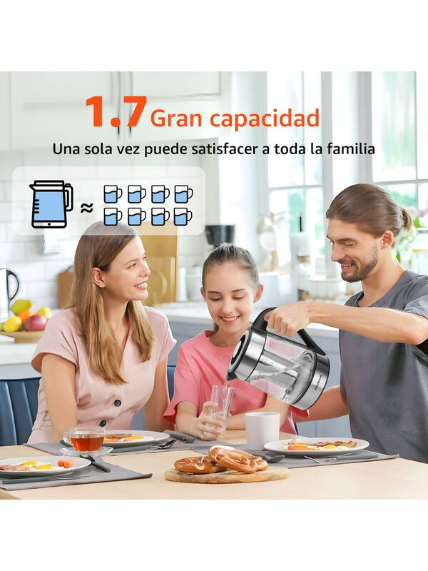 Tetera El&eacute;ctrica De Vidrio Con Infusor 1.7l 120... image number null