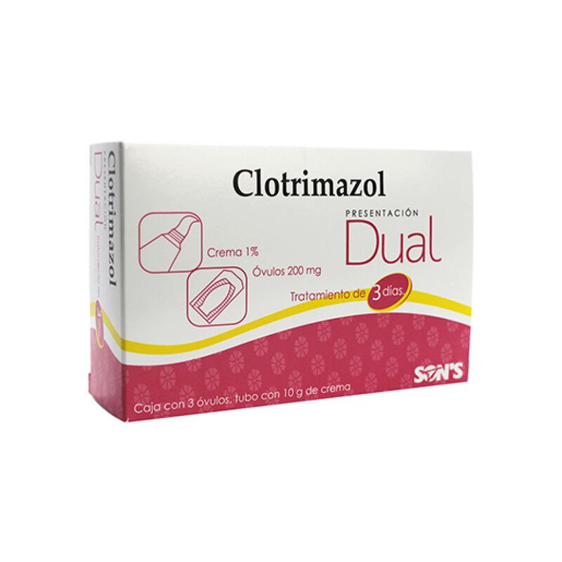 Clotrimazol Dual 200mg 3 &Oacute;vulos / 10g Crema 3 image number null