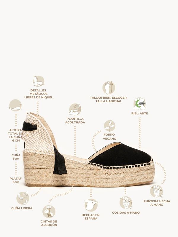 Alpargata Romero Plataforma Negra image number null
