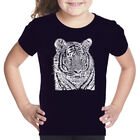 Camiseta Word Art Para Ni&ntilde;a - Grandes Felinos - Negro