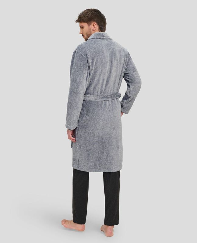 Bata Larga a Rayas Gris image number null