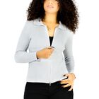 Sueter Mujer De Cuello Alto Y Cierre Sueteres Suet-1039 Gris Claro Dama Sweaters