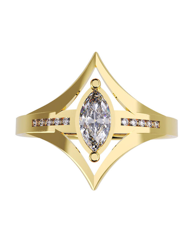 Anillo de Compromiso en Oro de 10K con Circonia... image number null