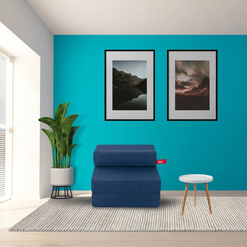 Sill&oacute;n Plegable Tipo Puff Atlas Basics Marino image number null